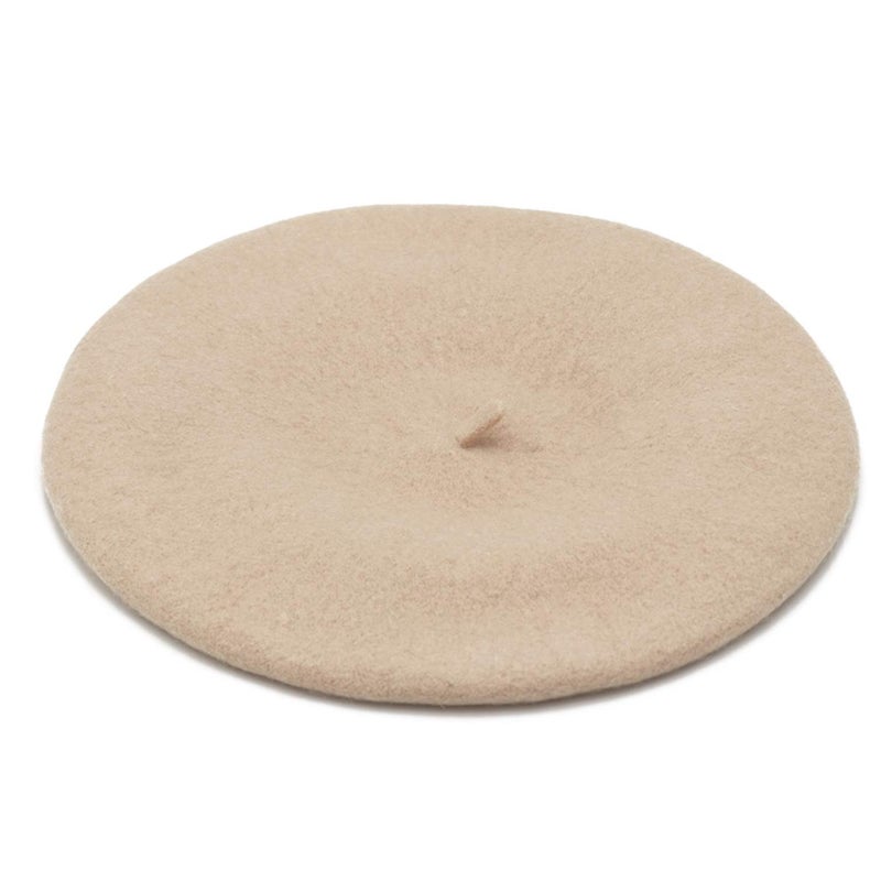 Wheebo Wool Beret Hat,Solid Color French Style Winter Warm Cap for Women Girls (Beige) - Image 3